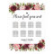 Rustic Burgundy Floral Wedding 8 Table Chart