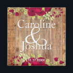 Rustic Burgundy Floral Wedding Magnet<br><div class="desc">Our rustic, watercolor floral wedding design in deep red/burgundy. Click "personalise and then "customise further" to adjust the graphic elements to your liking! The collection of coordinating products is available in our shop, zazzle.com/doodlelulu*. Contact us if you need this design applied to a specific product to create your own unique...</div>