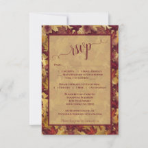 Rustic Burgundy & Gold Autumn Leaves Wedding