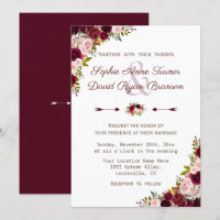 Rustic Burgundy Marsala Floral Wedding