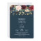 Rustic Burgundy Navy Blue & Red  Flowers  & Lights