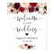 Rustic Burgundy Red Floral Welcome Wedding Sign