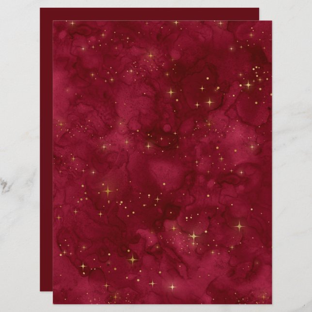 Rustic Burgundy Red Texture Scrapbook Paper (Front/Back)