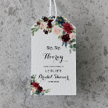 Rustic Burgundy Sip Sip Hooray Bridal Shower Gift Tags<br><div class="desc">These rustic burgundy sip sip hooray bridal shower gift tags are perfect for a simple wedding shower. The design features burgundy,  red,  navy,  blue and blush radiant and graceful hand-painted flowers,  inspiring natural beauty.</div>