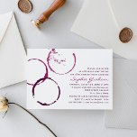 Rustic Burgundy Wine Stain 40th Birthday Party Invitation<br><div class="desc">Wine themed milestone birthday party invitation features chic burgundy red wine glass ring stains and stylish text that can be customised for your special event.</div>