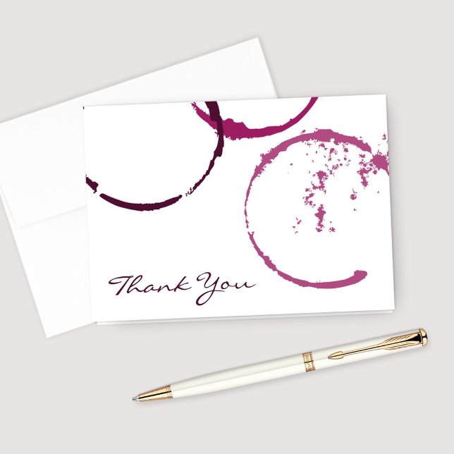 Rustic Burgundy Wine Stain Wedding Thank You Card (Creator Uploaded)