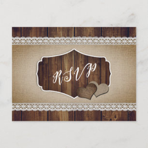 Rustic Burlap and Lace RSVP Postcard Song Choice