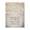 Rustic burlap and string lights save the date