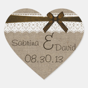 Rustic Burlap and Vintage Lace Envelope Seal