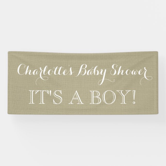 Rustic Burlap Baby Shower Sign Custom (Horizontal)