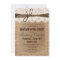 Rustic Burlap Bachelorette Party Invitations
