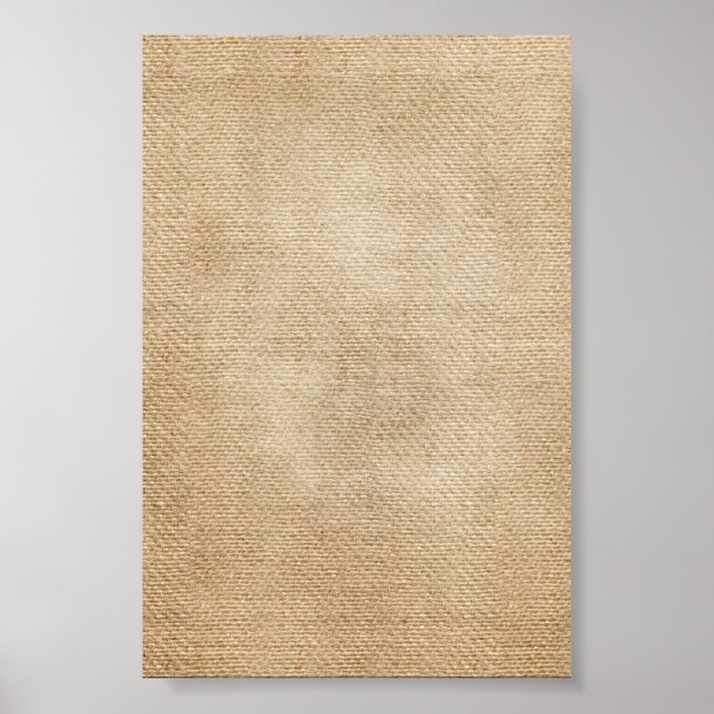 Rustic Burlap Background Poster (Front)
