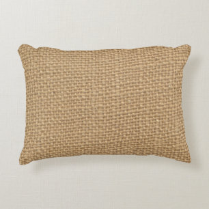 Rustic Burlap Background Printed Decorative Cushion
