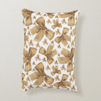 Rustic Burlap Bow Pattern Decorative Cushion