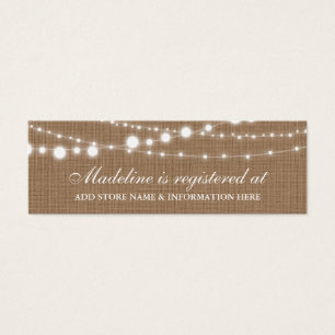 Rustic Burlap Bridal Shower Registry Insert Card