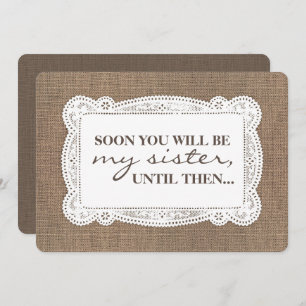 Rustic Burlap Bridesmaid / Maid of Honour Proposal Invitation