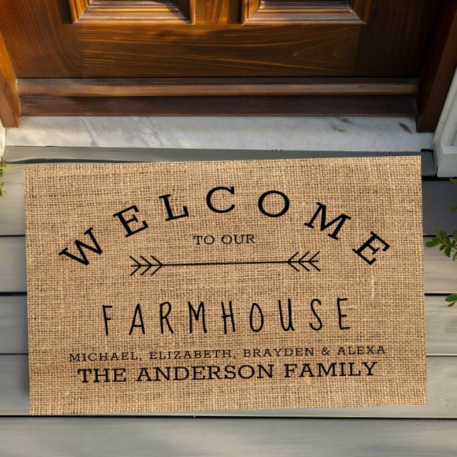 Rustic Burlap Country Welcome to our Farmhouse Doormat (Creator Uploaded)