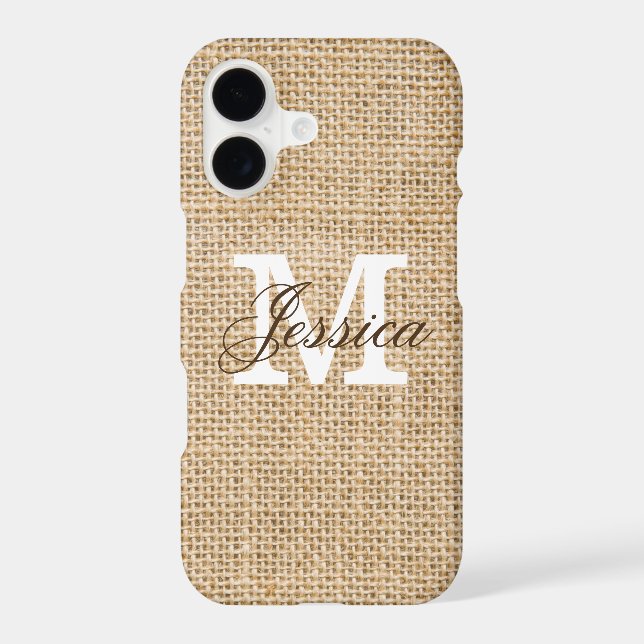 Rustic Burlap Custom Monogram (Back)