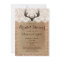 Rustic Burlap Deer Antlers Bridal Shower Invites
