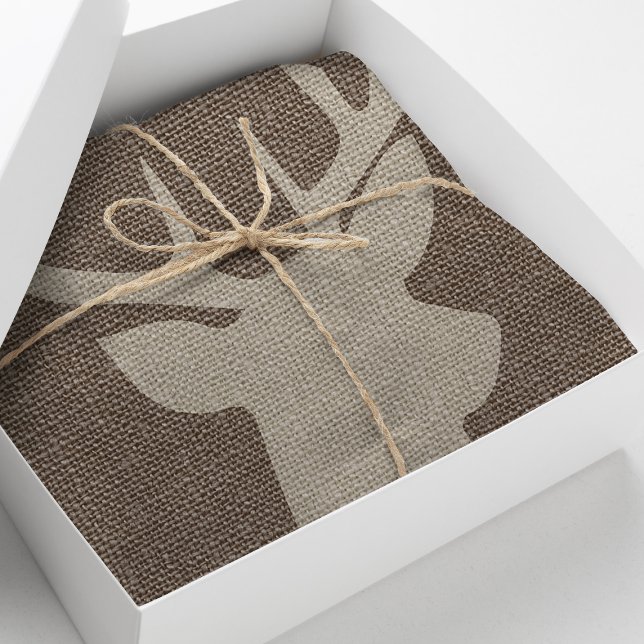 Rustic Burlap Deer Tissue Paper (Creator Uploaded)