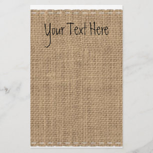 Rustic Burlap Design Stationery