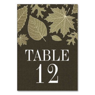 Rustic Burlap Fall Wedding Table Number Cards