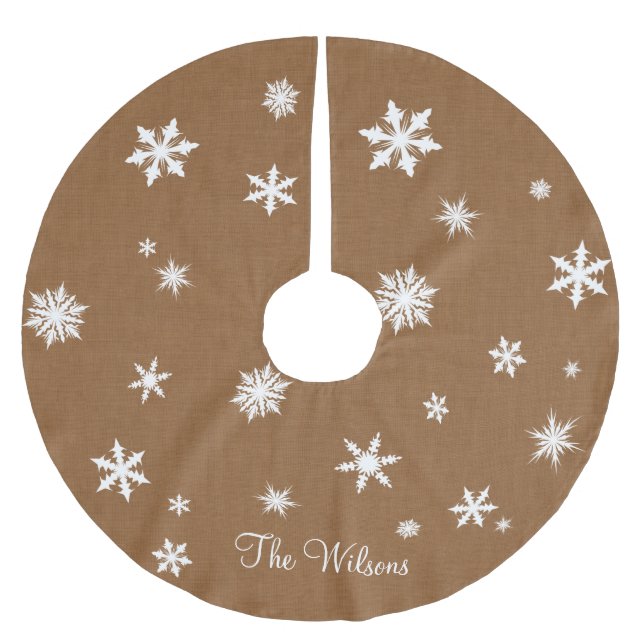 Rustic Burlap Family Tree Skirt (Front)