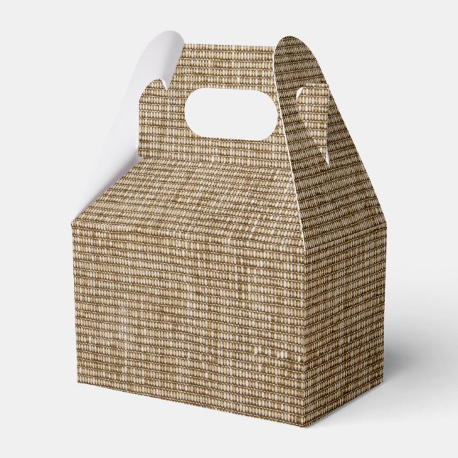 Rustic Burlap Favour Boxes – Nature-Inspired  (Front Side)