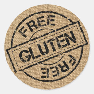 Rustic Burlap Gluten Free Stickers