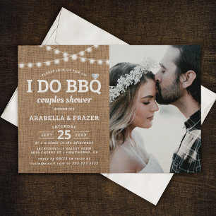 Rustic Burlap I Do BBQ Couples Shower Invitation
