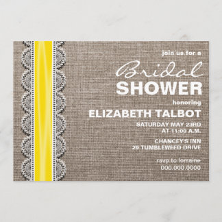 Rustic Burlap & Lace Bridal Shower Invitation