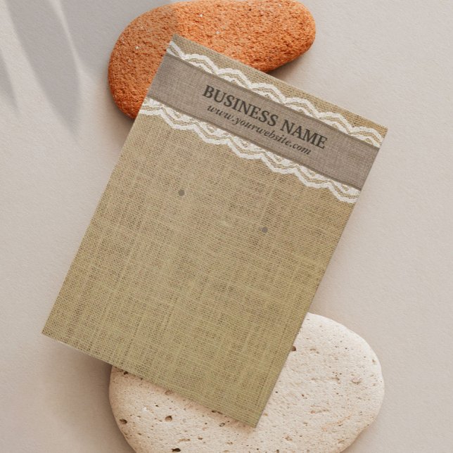Rustic Burlap & Lace Earring Display Cards (Creator Uploaded)