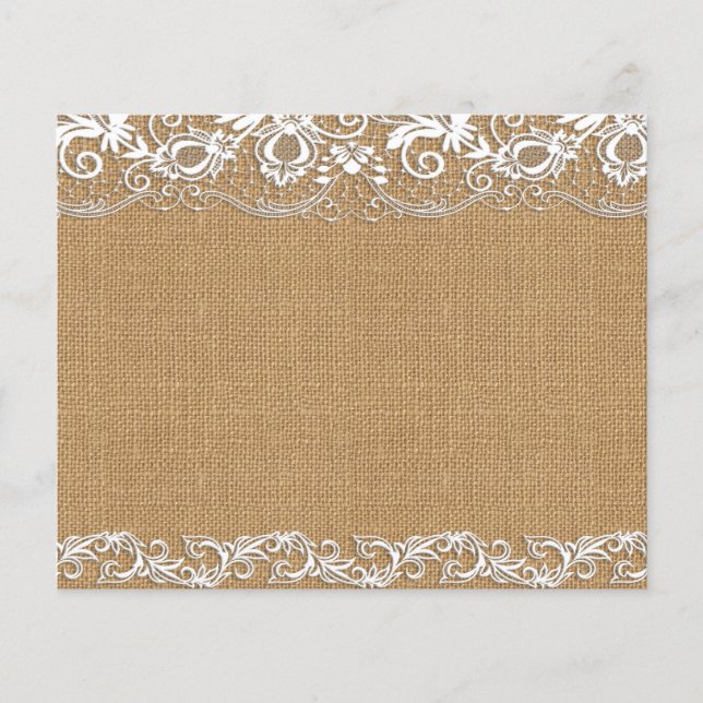 Rustic Burlap & Lace Effect Scrapbook Paper (Front)