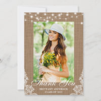 Rustic Burlap Lace String Lights Photo Graduation
