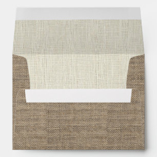 Rustic Burlap & Linen Elegant Wedding Envelope