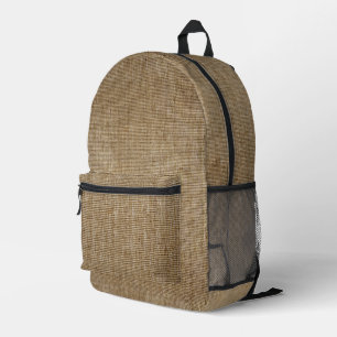 Rustic Burlap Nature Pattern Backpack – Boho 