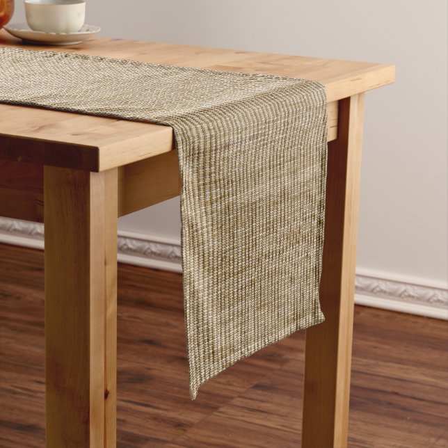 Rustic Burlap Nature Pattern Long Table Runner  (In Situ)
