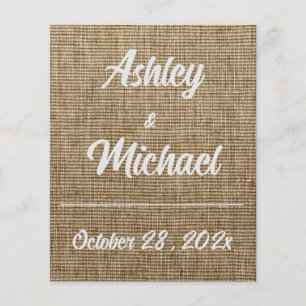 rustic burlap nature pattern Wedding Flyer