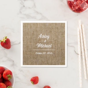 rustic burlap nature pattern Wedding Napkin