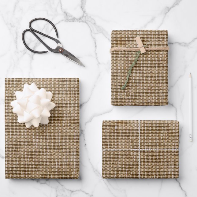 Rustic Burlap Nature Wrapping Paper Sheets – Eco  (Front)