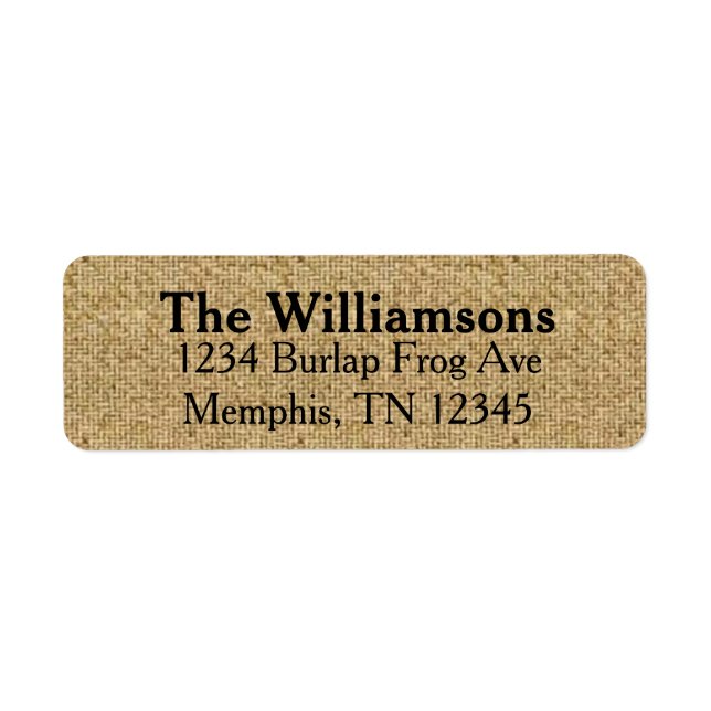 Rustic Burlap Return Address Labels (Front)