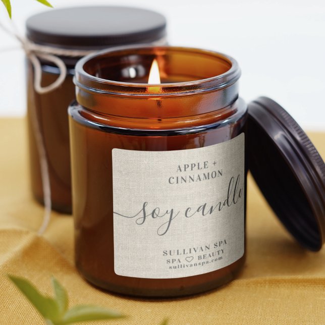 Rustic Burlap Soy Candle Label (Creator Uploaded)
