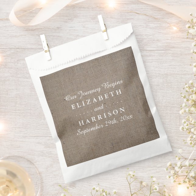 Rustic Burlap Wedding Favour Bag (Clipped)