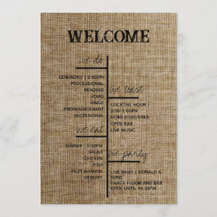 Rustic Burlap Wedding Program – Personalized
