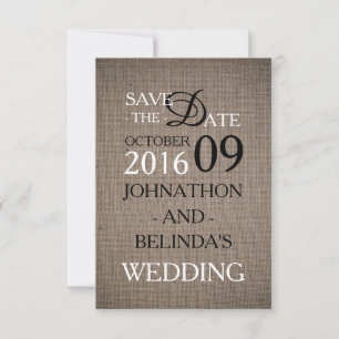 Rustic Burlap Wedding Save The Date