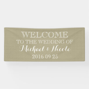 Rustic Burlap Wedding Welcome Sign Custom