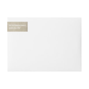 Rustic Burlap & White Wraparound Label