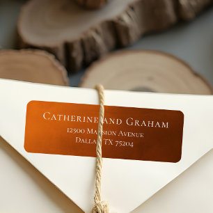 Rustic Burnt Orange Autumn Wedding Return Address Return Address Label