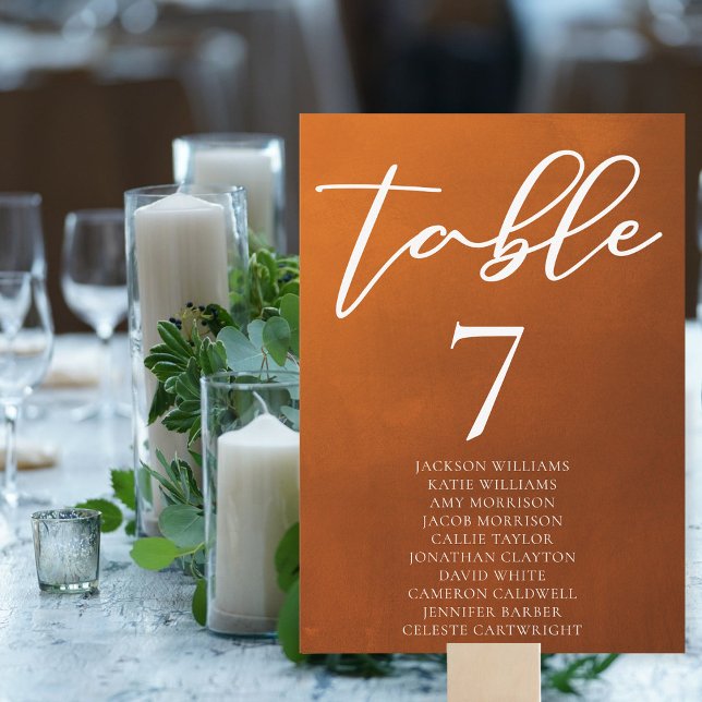Rustic Burnt Orange Autumn Wedding Seating Chart (Creator Uploaded)