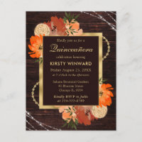 Rustic Burnt Orange Fall Flowers Quinceanera
